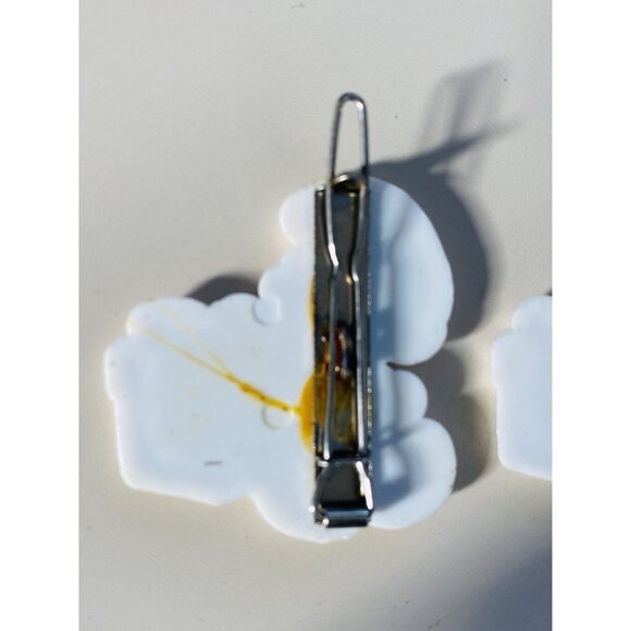 Vintage 80’s Smurf With Gift Box Plastic Hair Barrette Hair Pin Set of 2 - Picture 3 of 9